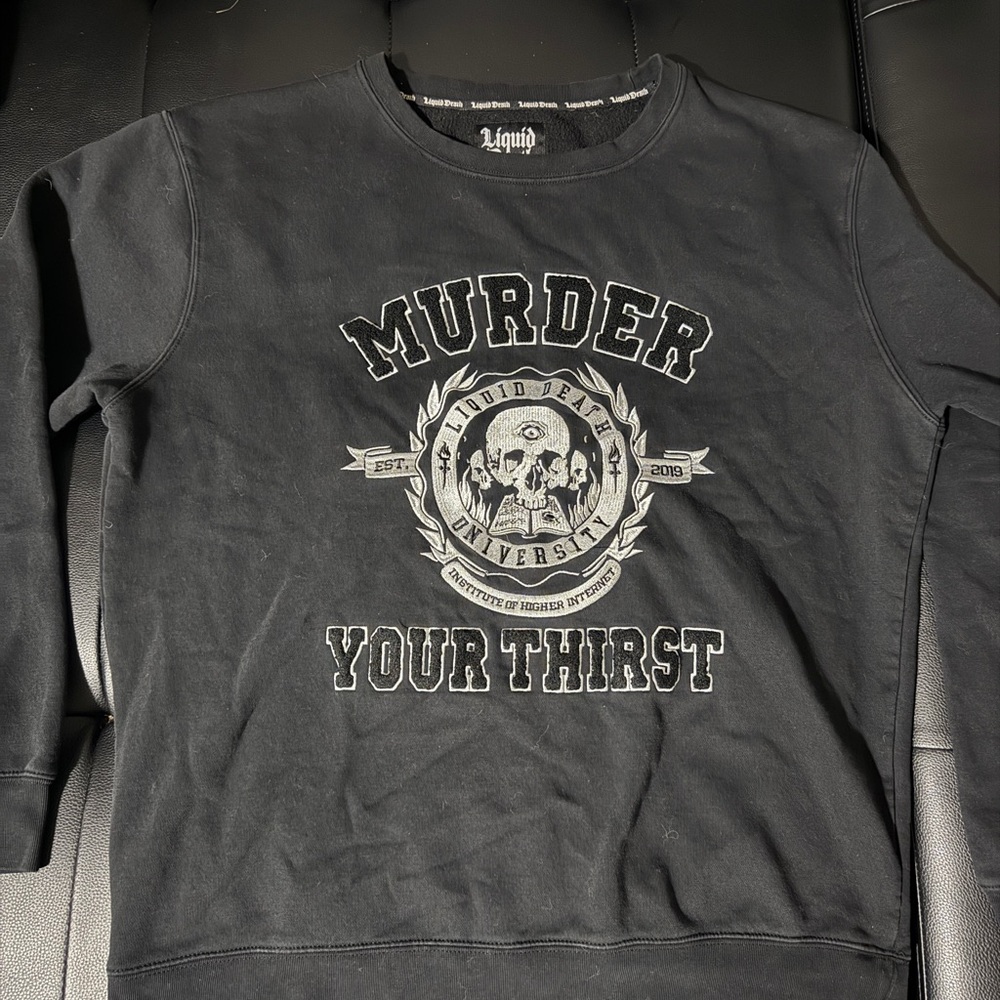 Liquid death Black Graphic Men's Sweater
